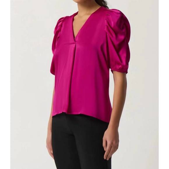 Joseph Ribkoff V-Neck Puff Sleeve Top main image 0